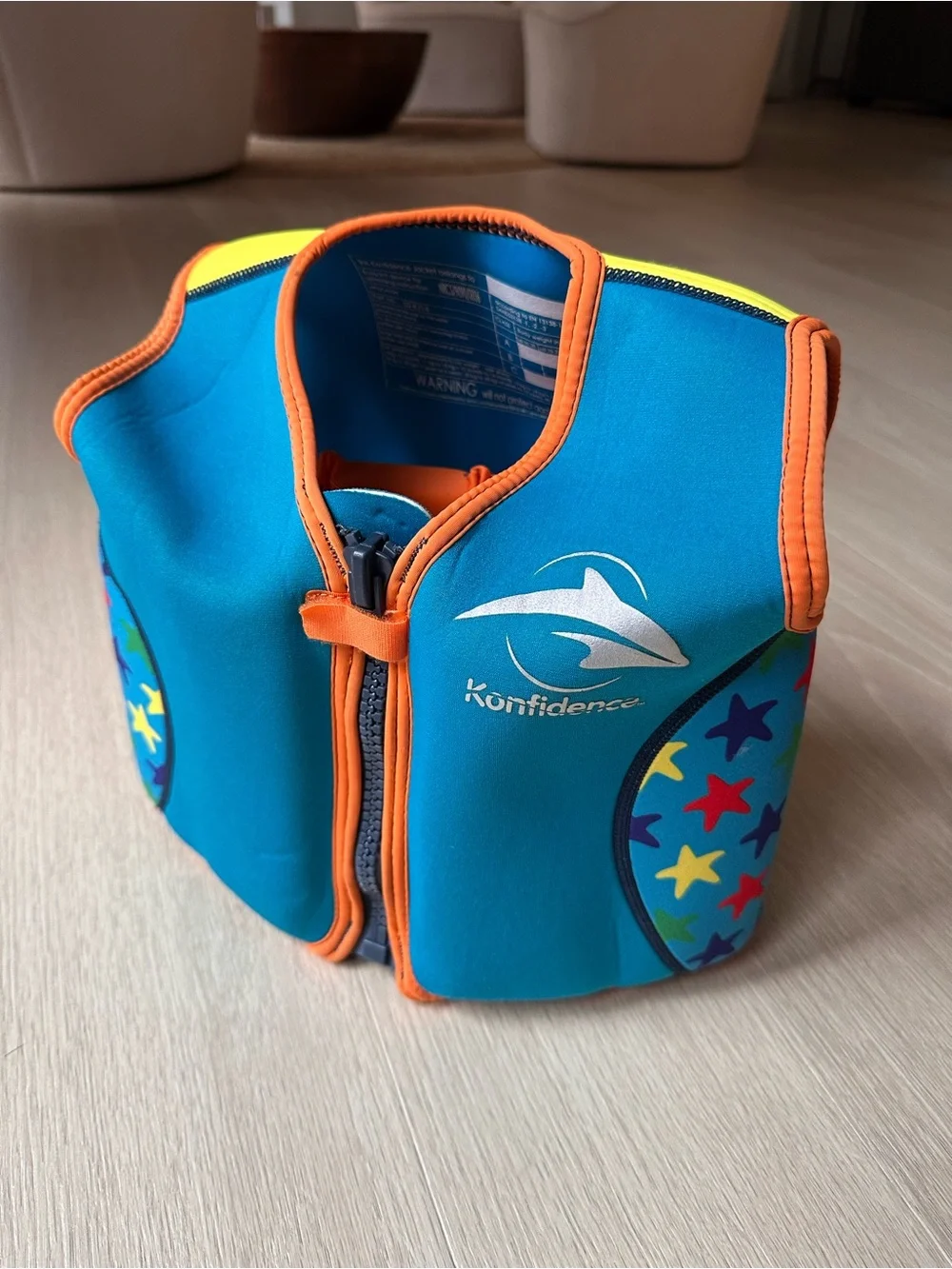 Konfidence Kids (6-7) Adjustable Swim Vest in Blue and Orange